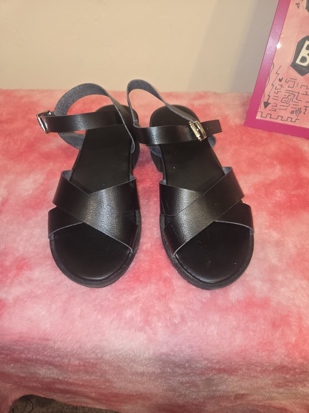 torrid Black Cross-Strap Ankle Sandals